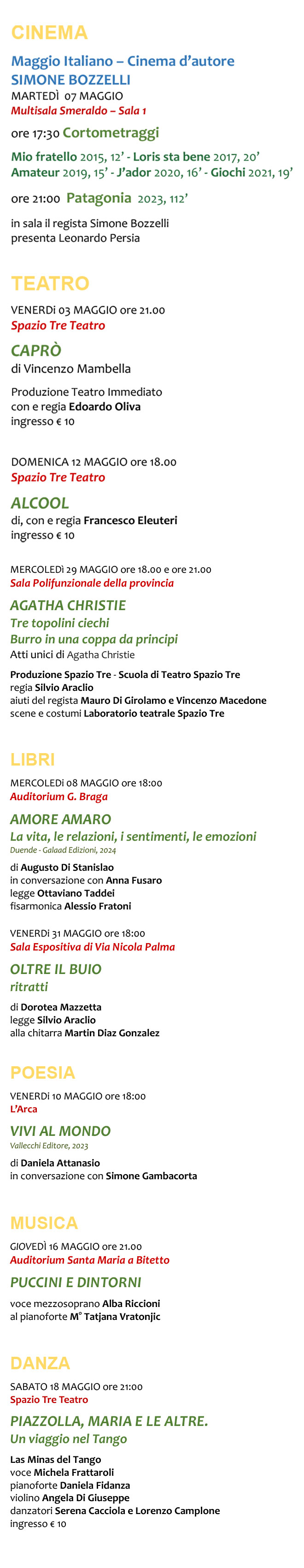 Calendario Maggio Fest 2023